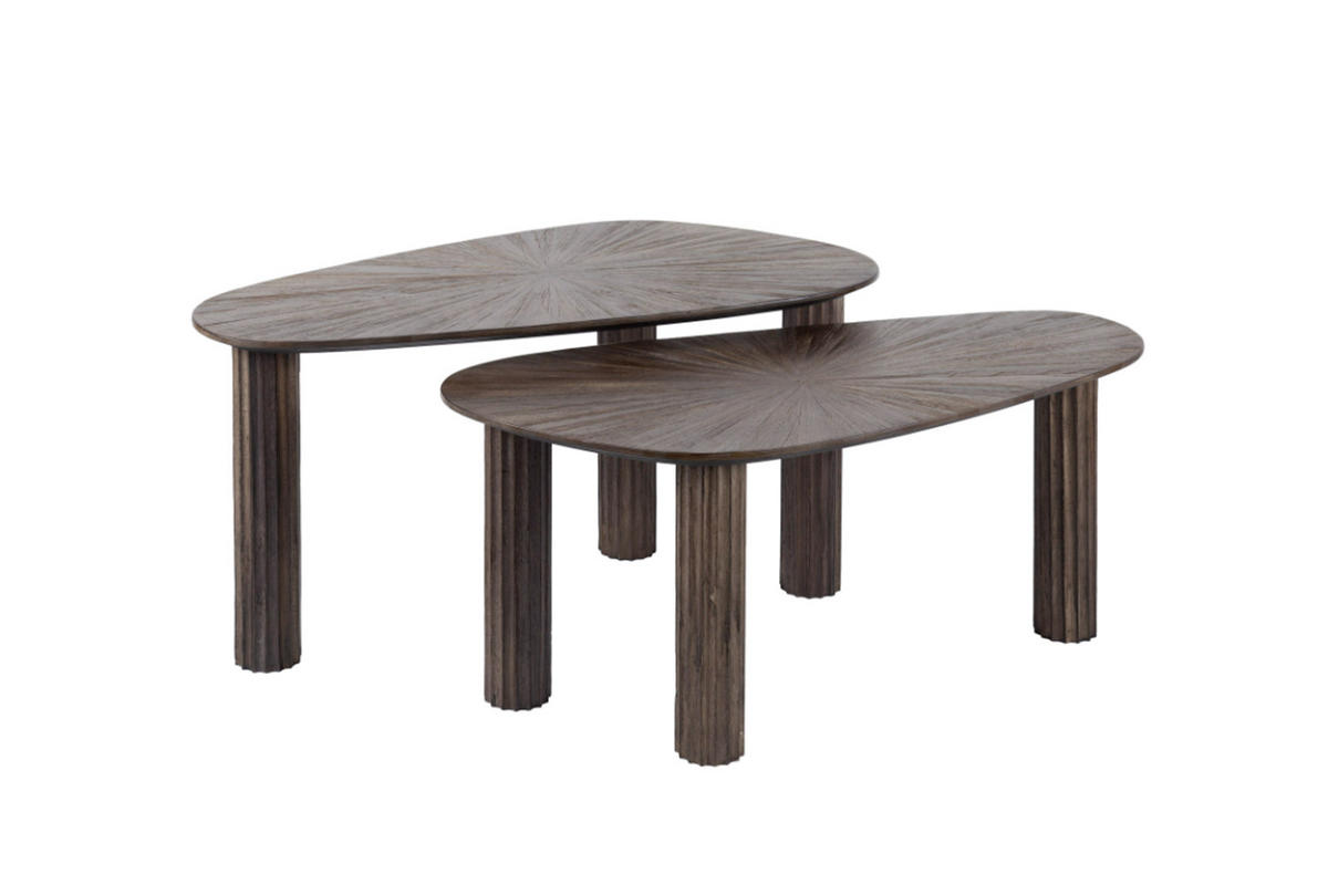 COUCHTISCH-SET INKA Braun Teakholz - Braun, Teakholz/Holz (84/39/43cm) - KAWOLA