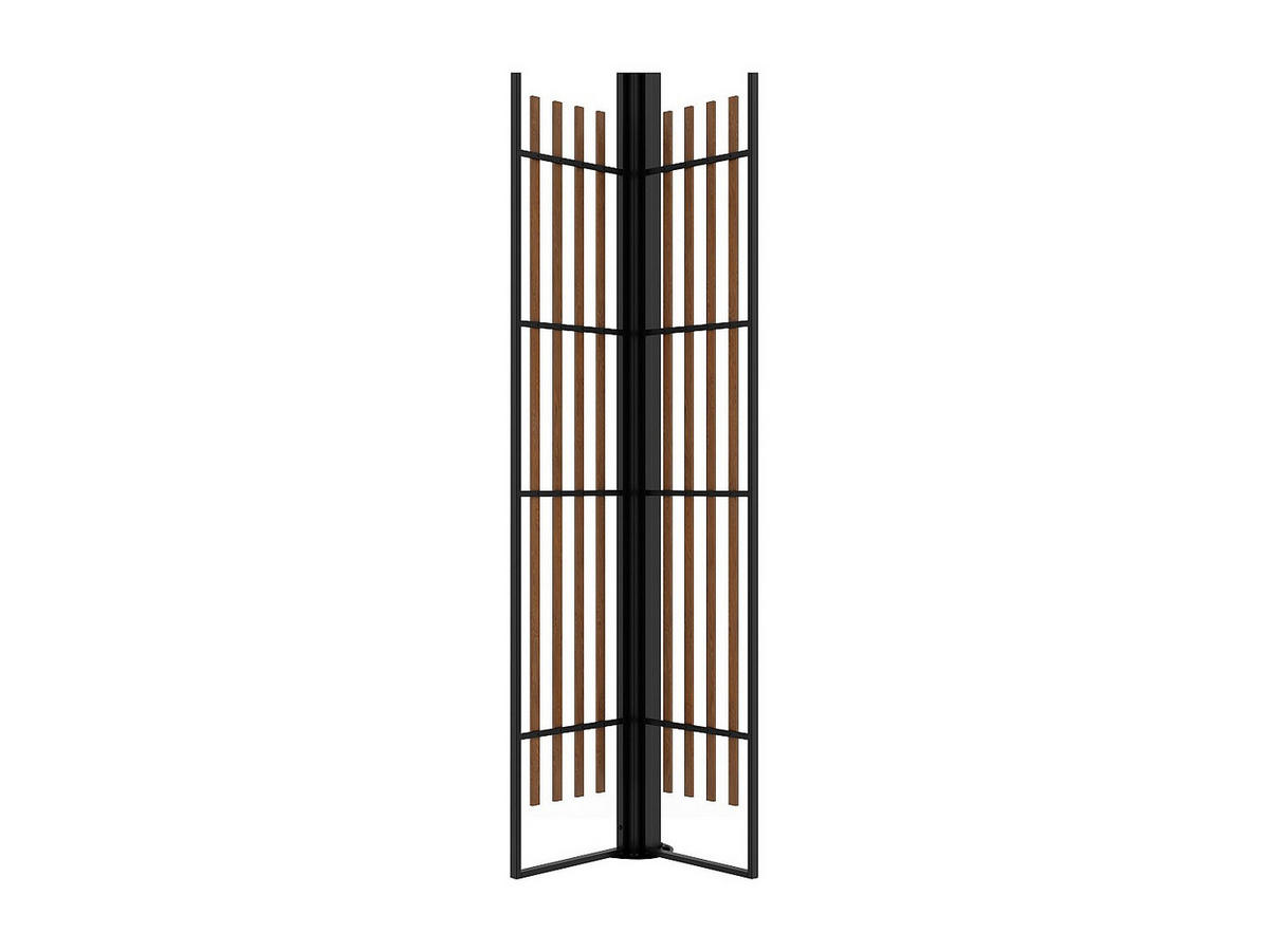 ZUBEHÖR für Terrassenüberdachung, Pergola und Pavillon - 37.5cm x 2.5cm - Stahl - schwarz, naturfarben hell - MAZARA - Schwarz, Metall (37.5/206.6/2.5cm) - Vente-Unique