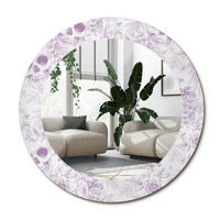SPIEGEL Rund Ø 60 cm mit Aufdruck - Violett, Glas (60/60/0.4cm) - Wallfluent