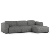 3-SITZER ECKSOFA mit Longchair - Schwarz/Grau, Kunststoff/Textil (284/173cm) - home24