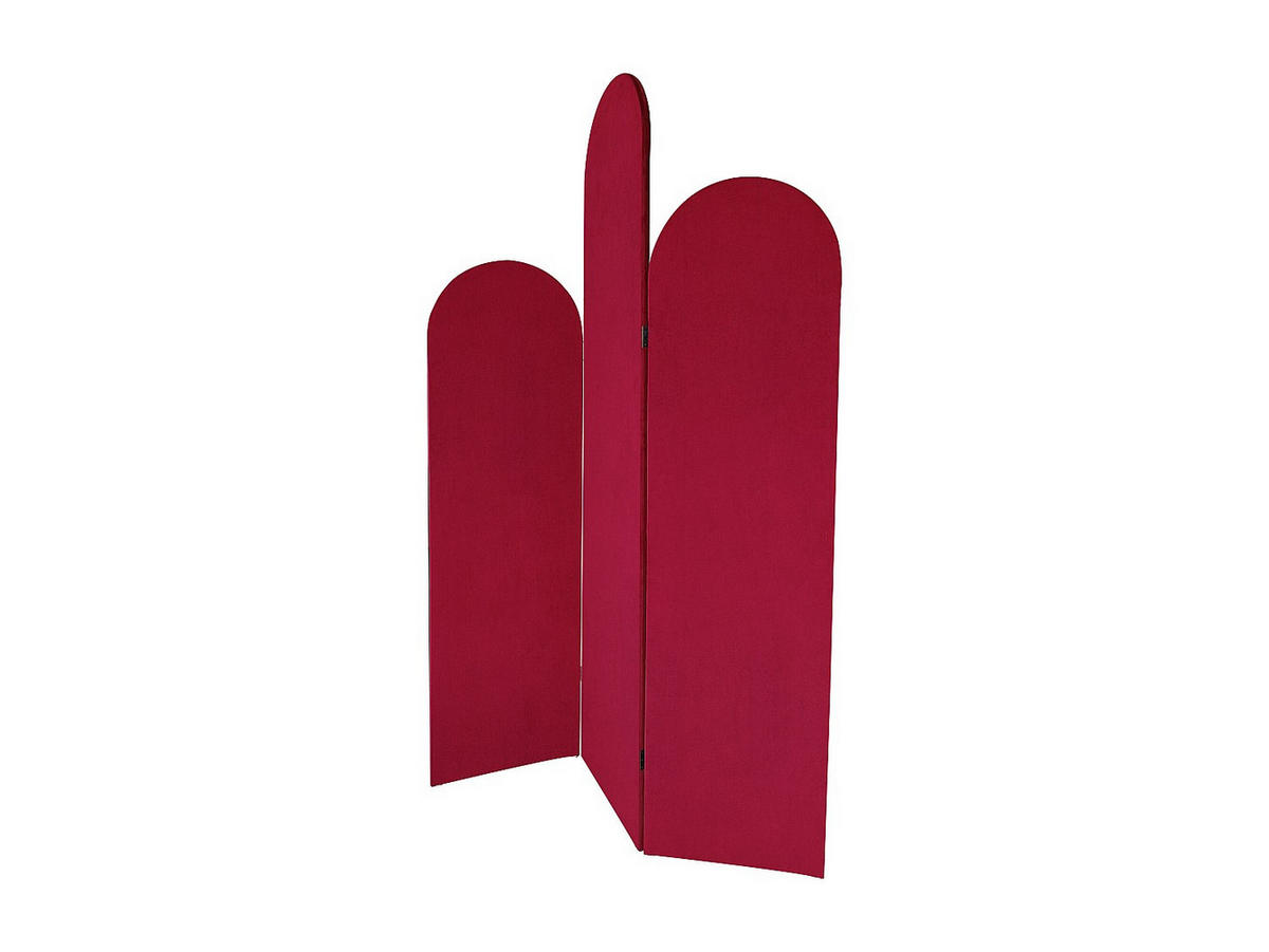 PARAVENT - 120 cmcm x 2 cmcm - Samt - Bordeaux - CARMIDA - Bordeaux, Textil (120/180/2cm) - Vente-Unique