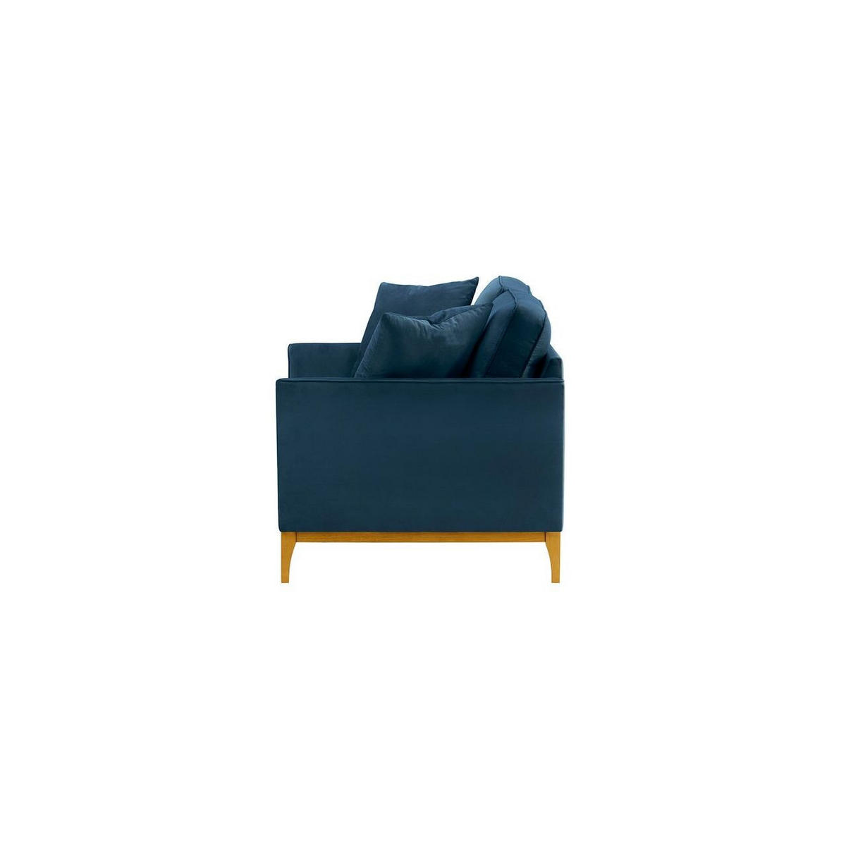 ZWEISITZER-SOFA Linara-Velluto 11 - Dunkelblau, Holz/Textil (141/91/95cm)