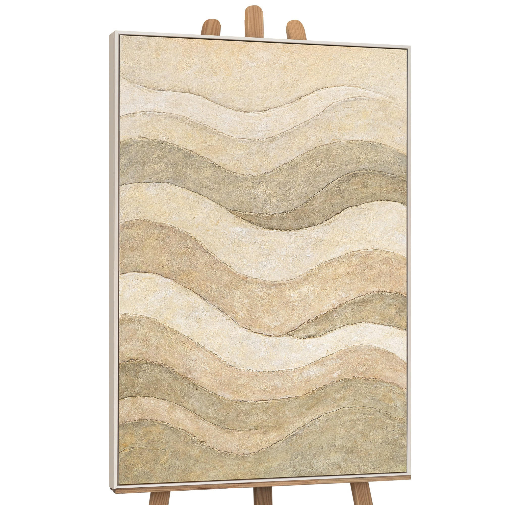 GEMÄLDE Schatten und Sand Schattenfugenrahmen Beige 120x80 cm - Beige, Holz (120/80cm) - YS-art gallery