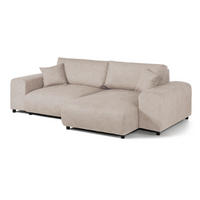 ECKSOFA Plüsch 237x144x79 beige PAULINA - Beige, Kunststoff (237/144cm) - Massivmoebel24