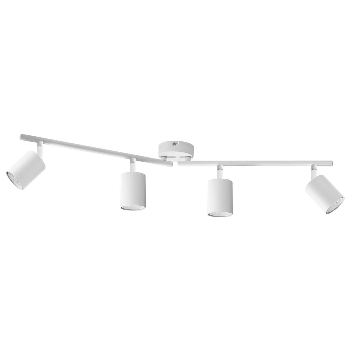 STRAHLER-4-FLAMMIG Weiß Nyando - Weiß, Metall (8/68/17cm) - Beliani