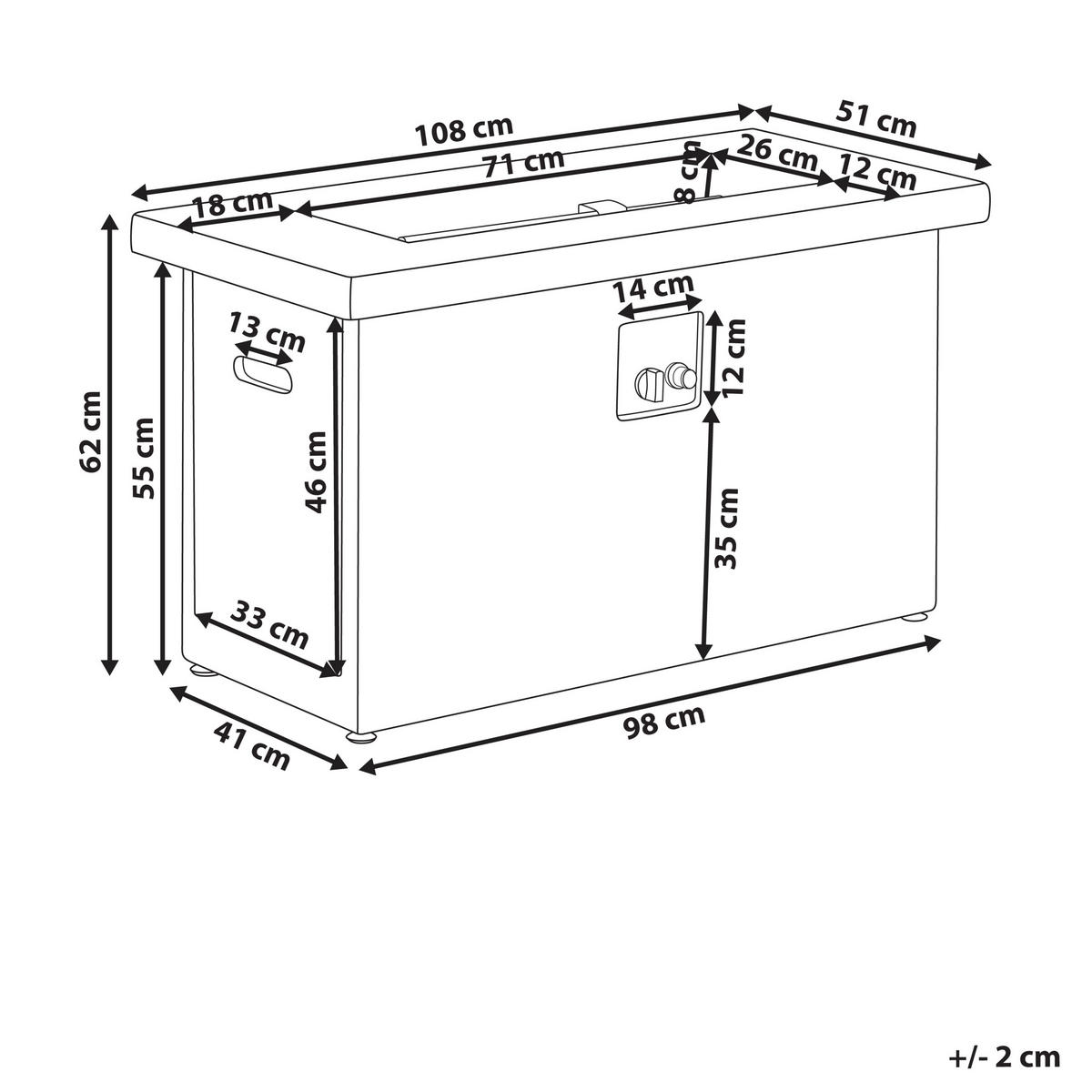 FEUERSTELLE Grau Ambrim - Grau, Stein (108/62/51cm) - Beliani