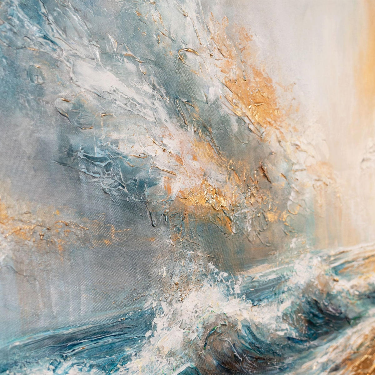 GEMÄLDE Sonnenaufgang am Meer auf Keilrahmen 115x50 cm - Multicolor, Holz (115/50cm) - YS-art gallery
