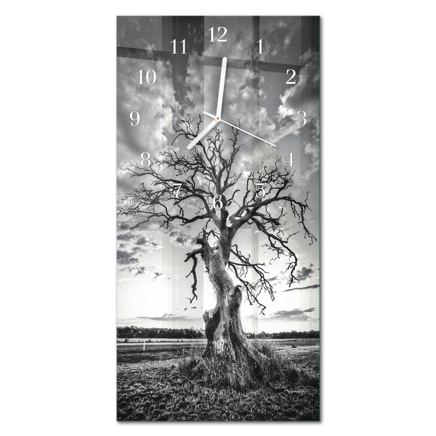 WANDUHR 30x60 cm - Wand - Grau, Glas (30/60/0.4cm) - TULUP