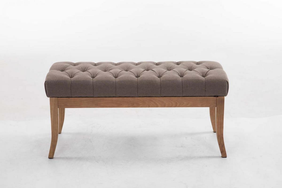 SITZBANK 100/38 cm Stoff taupe - Taupe/Naturfarben, Holz/Textil (100/46/38cm) - CLP