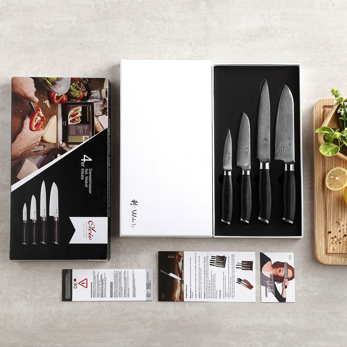 MESSERSET 4-tlg. 8–18 cm - Schwarz, Metall - Wakoli