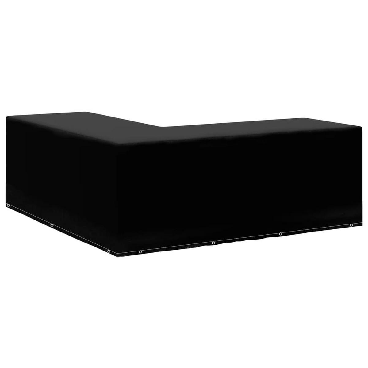 GARTENMÖBEL-ABDECKUNG L-Form 12 Ösen 250/250/90 Cm - Schwarz, Kunststoff (250/250/90cm) - vidaXL