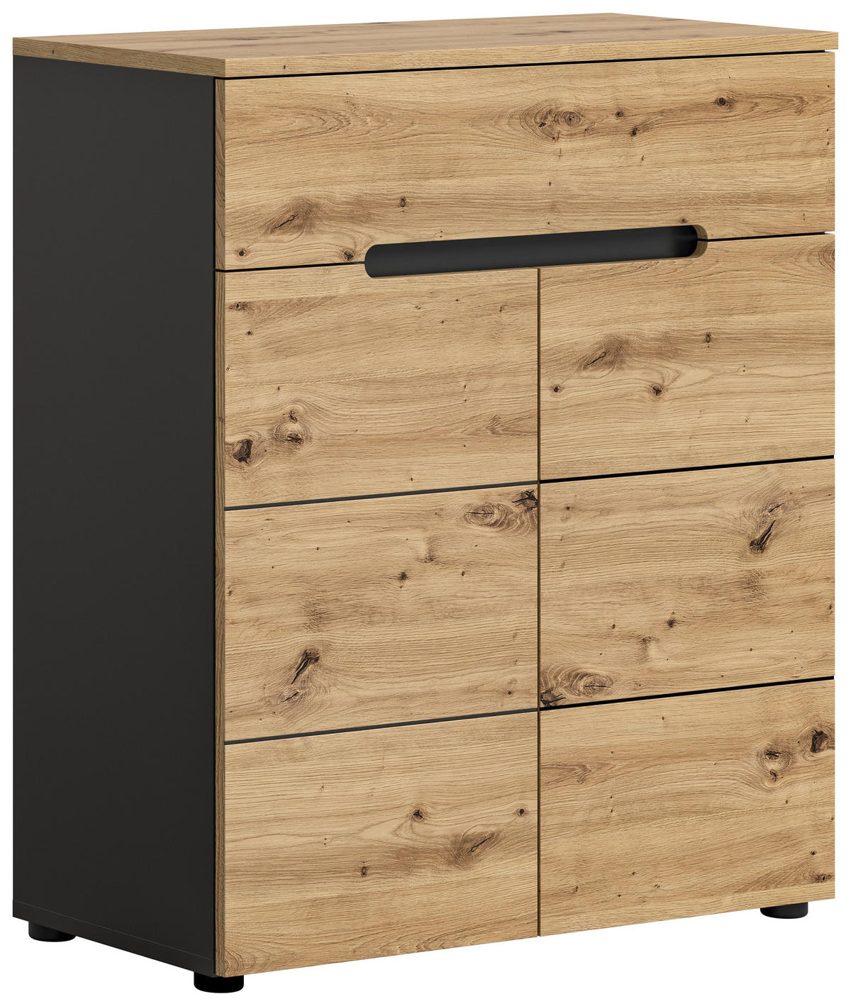 SCHUHKOMMODE Canu Garderobe in Basalt grau Nachbildung und Artisan Nachbildung B/H/T: 80x94x37 cm - Grau, Holzwerkstoff (80/94/37cm)