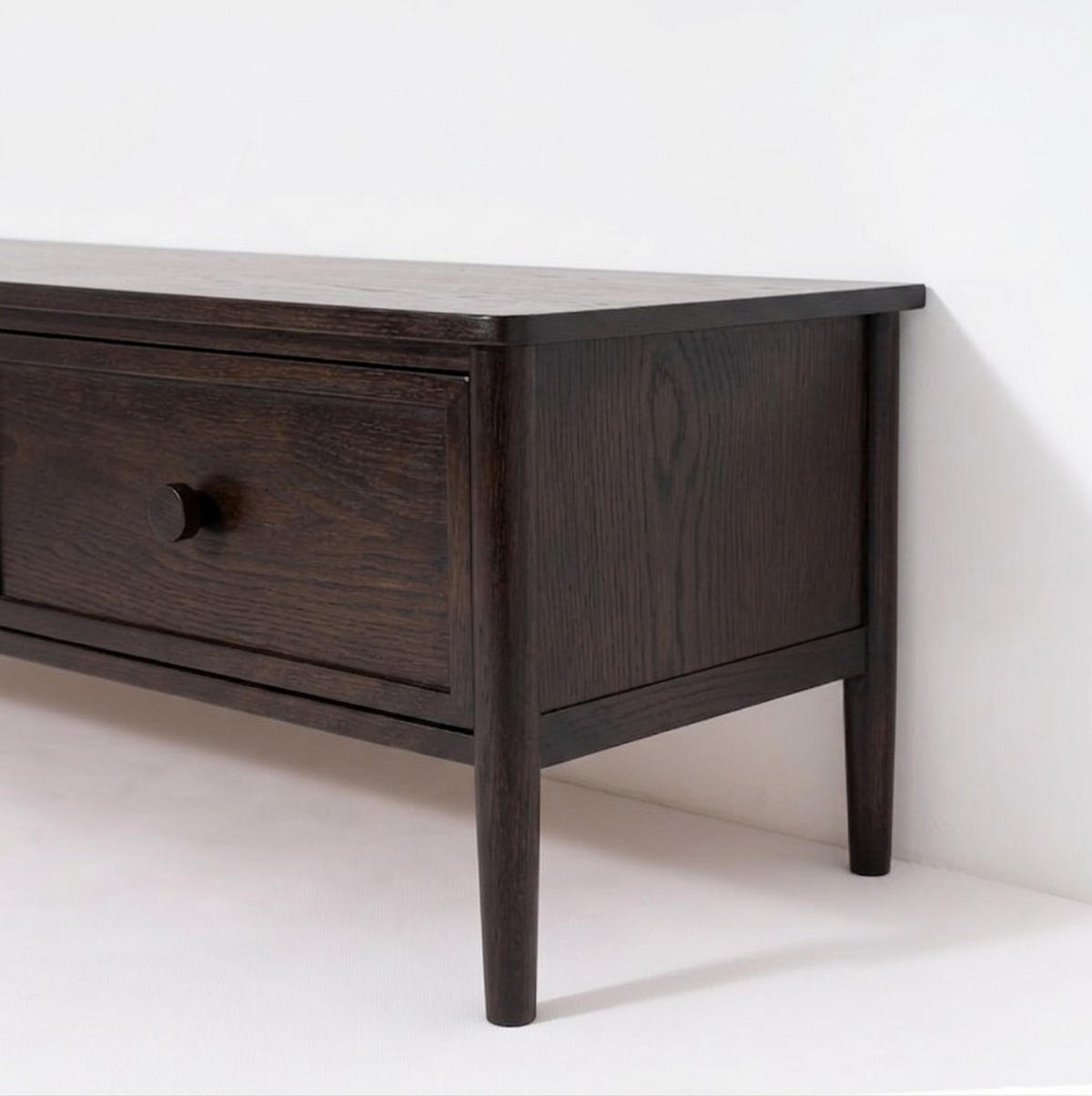 TV-LOWBOARD Rose, Eichenholz und Eichenfurnier, Espresso - Braun, Holz (175/45/45cm) - WOODEK