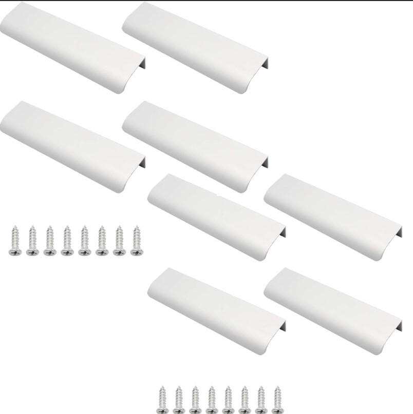 MÖBELGRIFF 8er-Set 150 mm Aluminium - Weiß, Metall (4/2/15cm)