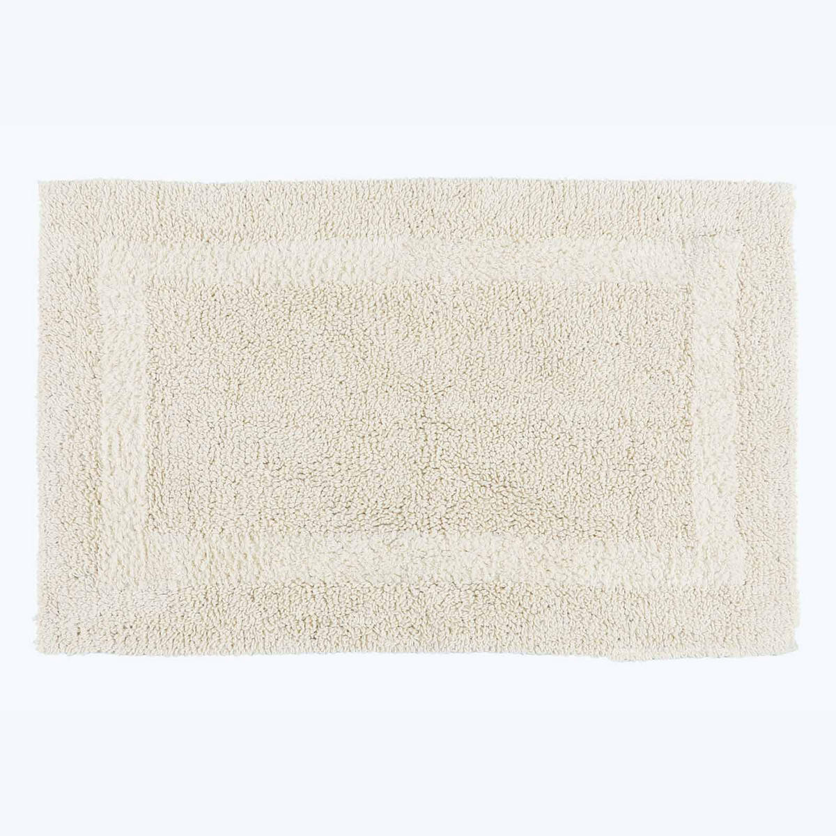 BADGARNITUR 2-teilig, Badematte & WC-Vorleger, wendbar - Creme, Textil (50/80cm) - Homescapes