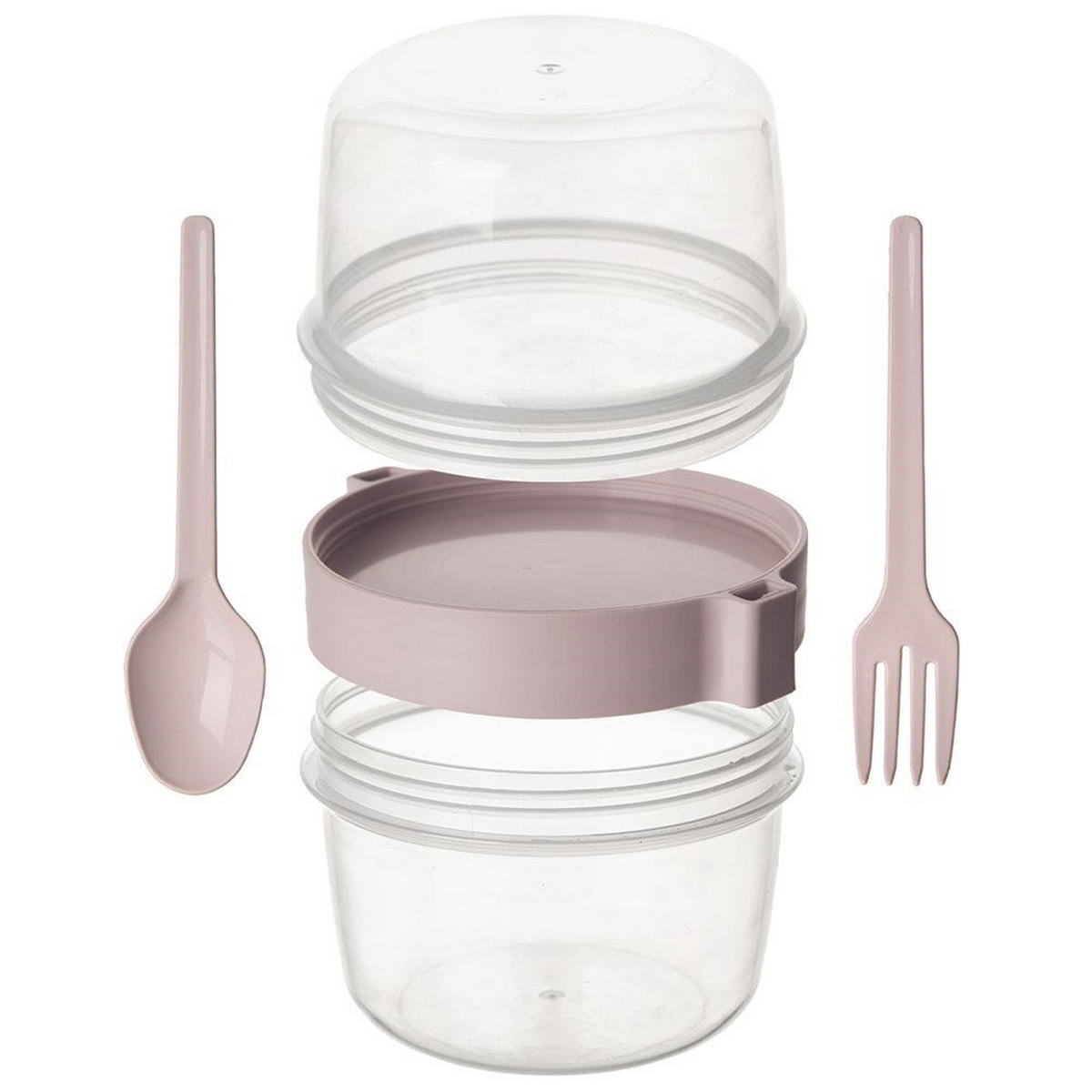 JOGHURTBECHER mit Löffel für die Lunchbox 370 ml - Creme, Kunststoff (10.5/13.5/12.5cm) - Orion 