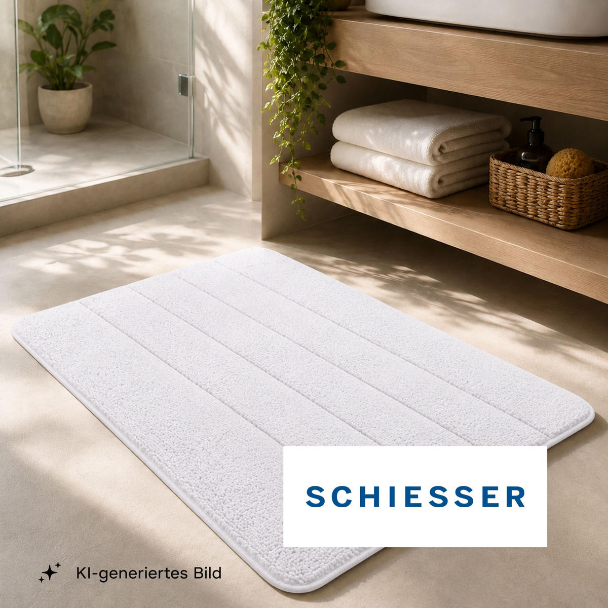 BADTEPPICH Milano - 100% Polyester - 60x100 cm - Weiß - Weiß, Textil (60/100cm) - SCHIESSER