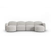 PANORAMASOFA Blair aus Chenille-Stoff silber meliert 6 Sitzplätze - Silberfarben, Textil (155/80/350cm) - Micadoni