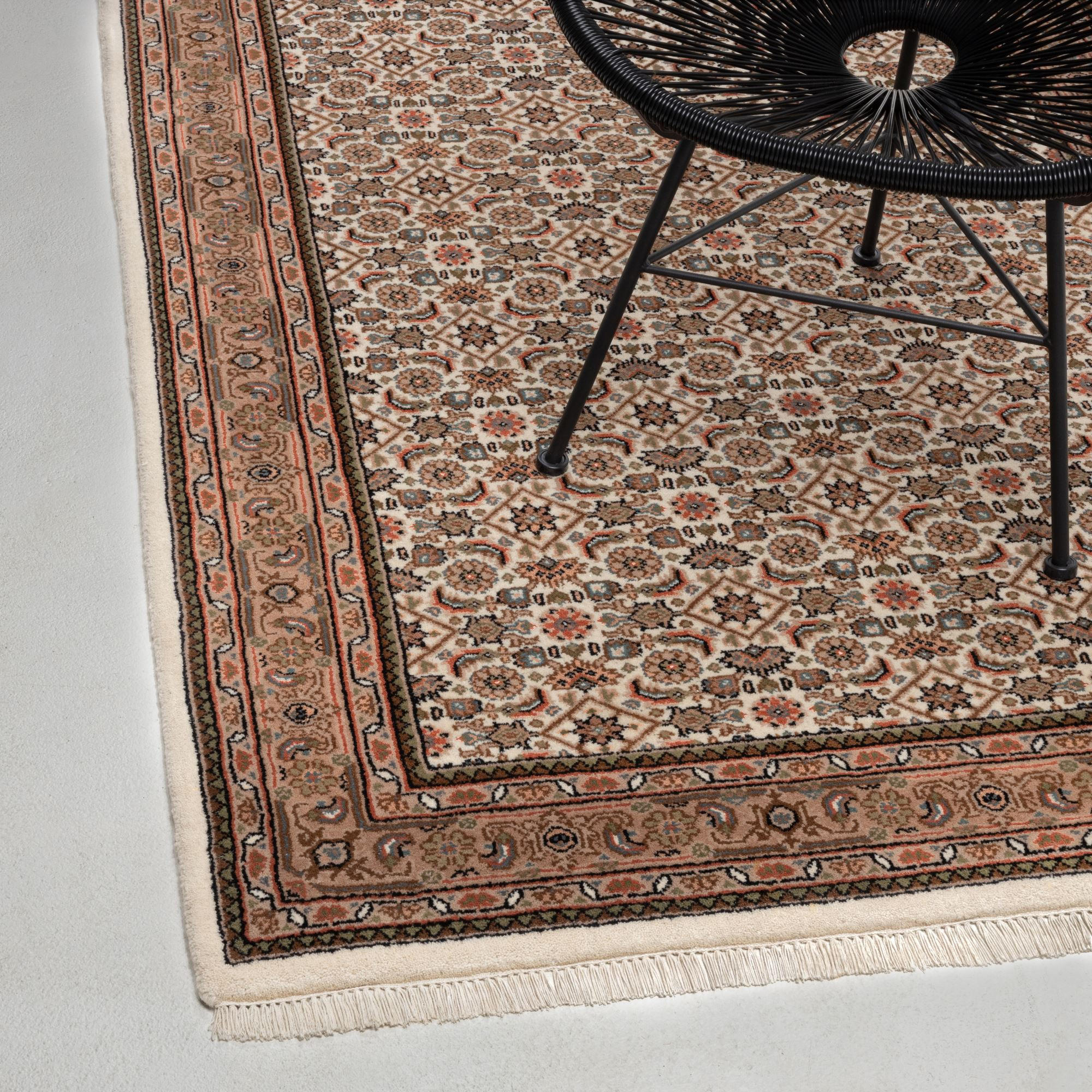 ORIENTTEPPICH Indo Herati, klassisch, strapazierfähig 170x240 cm - Creme, Textil (170/240cm) - Rug and Roll