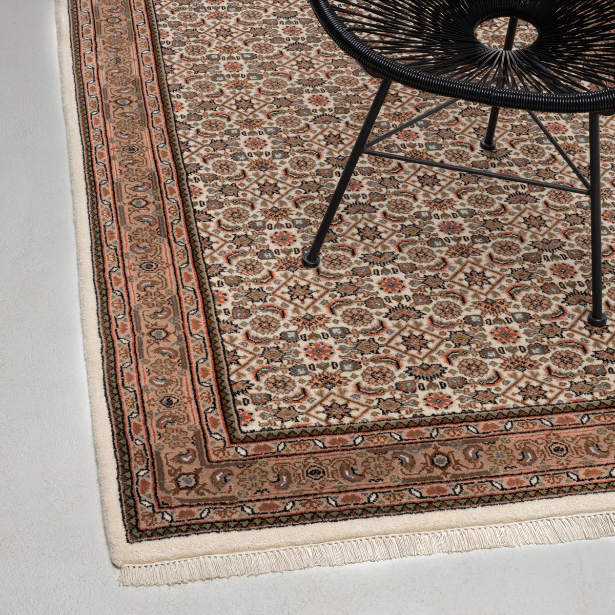 ORIENTTEPPICH Indo Herati, klassisch, strapazierfähig 170x240 cm - Creme, Textil (170/240cm) - Rug and Roll