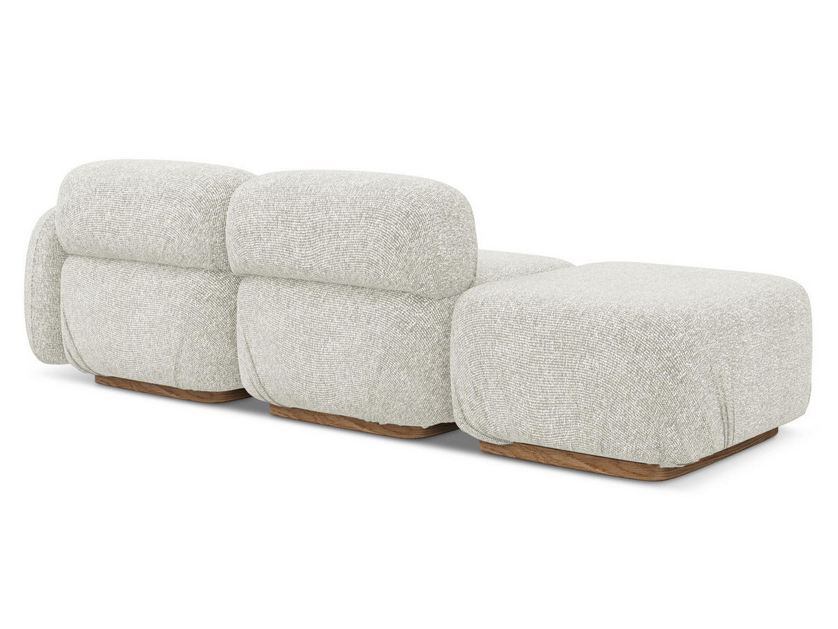 3-SITZER SOFA Links Strukturstoff Stoff Beige - Beige/Creme, Holz/Textil (258/73/95cm) - Makamii