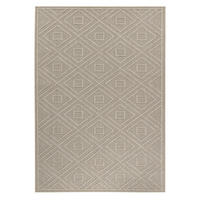 TEPPICH Outdoor Flachgewebe Rauten-Muster Polypropylen Balkon Beige Läufer 80x150 - Beige, Textil (80/150cm) - KADIMA DESIGN