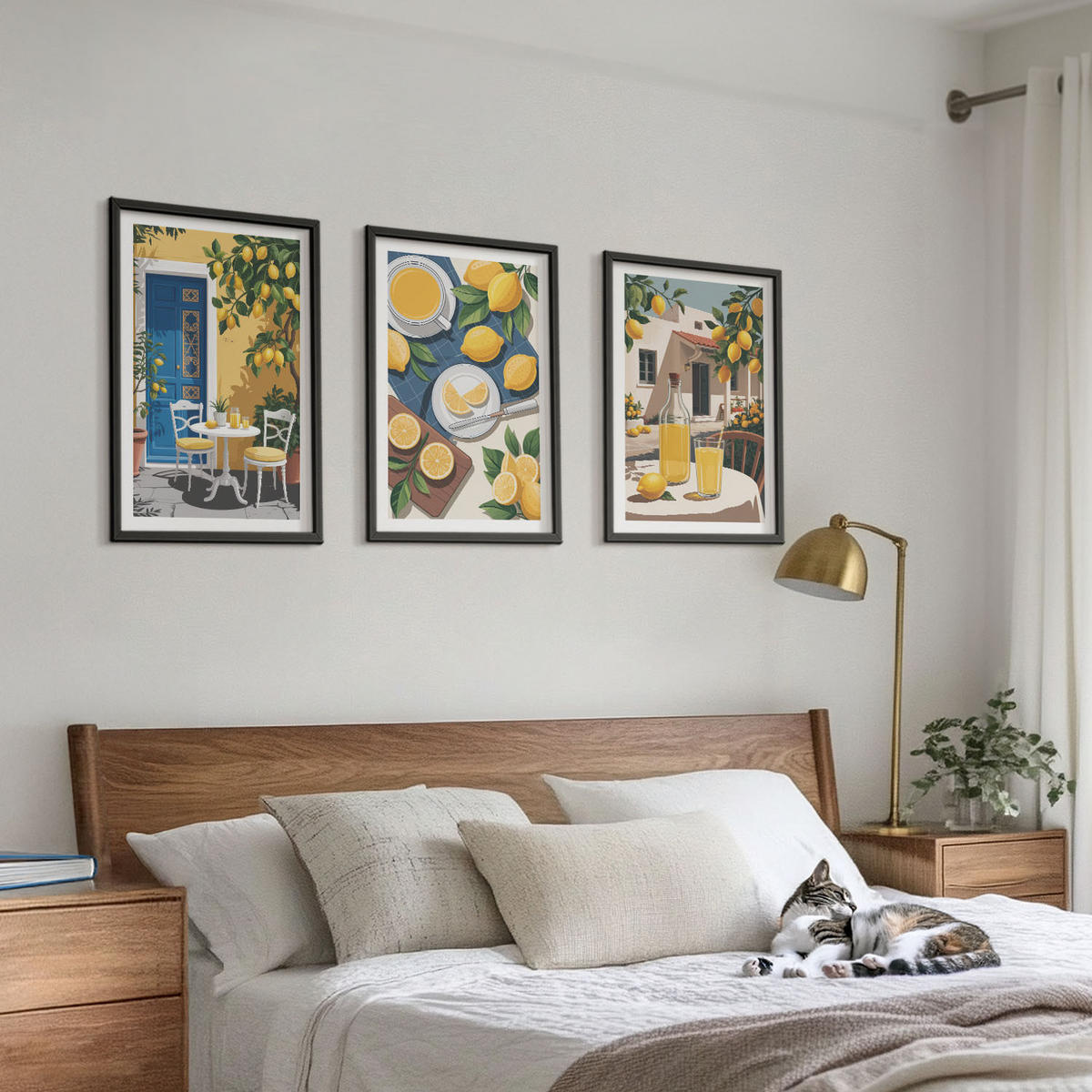 BILDER SET 3er Set - 40x60 cm Schwarzer Rahmen - Patio Sun Limonade - Schwarz, Kunststoff (40/60cm) - TULUP