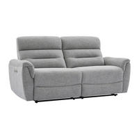 3-SITZER Elektrisches Relax-Sofa aus grauem Strukturstoff BREVIO - Grau, Textil (193/101/91cm) - Vente-Unique