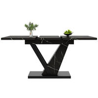 ESSTISCH 120-160/75/75,5 cm Schwarz aus MDF und Metall mit Ausziehfunktion - Schwarz, Holzwerkstoff (160/75/75.5cm) - OKMYHOME