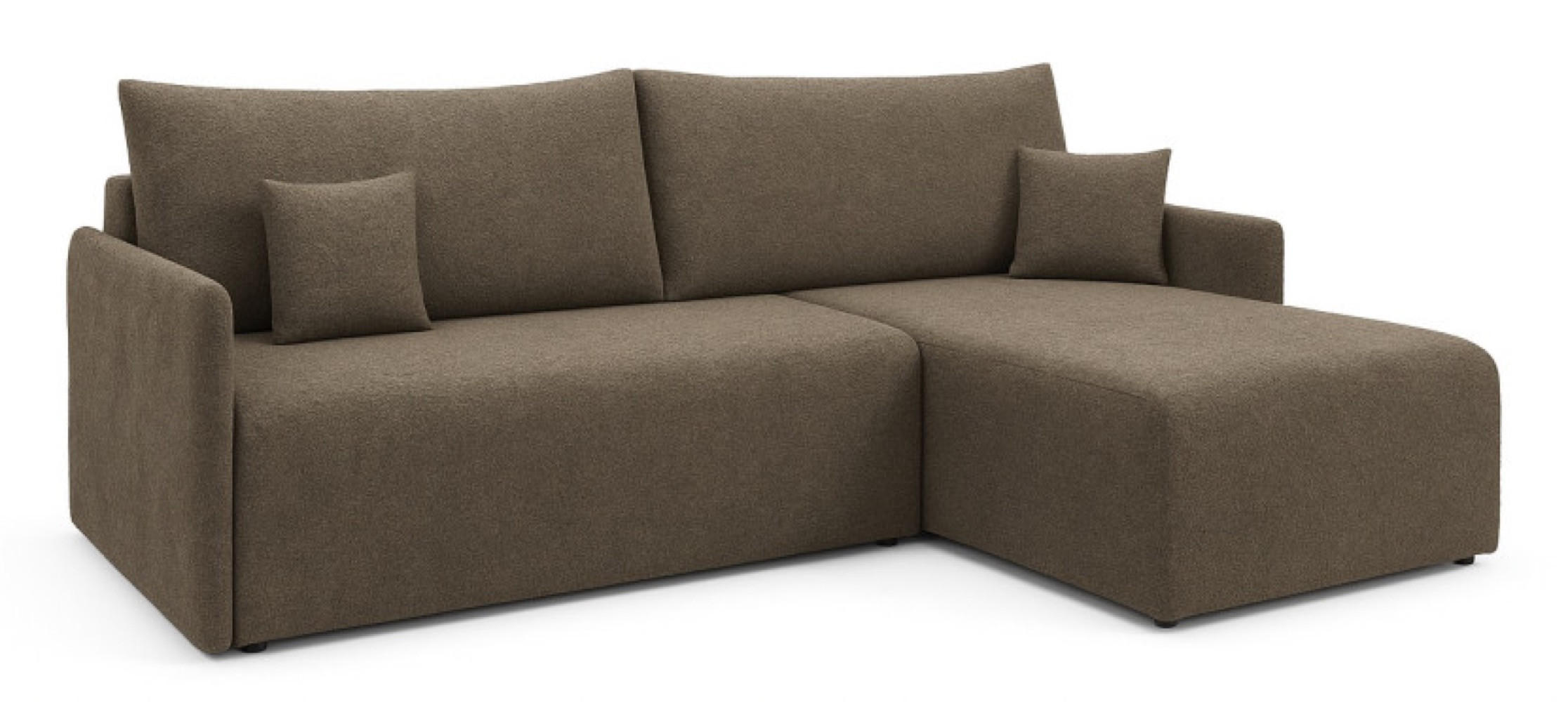 ECKSOFA Taupe VALIA Mit Schlaffunktion Und Bettkasten - Beige/Braun, Textil (212/145cm) - Sepro Meble