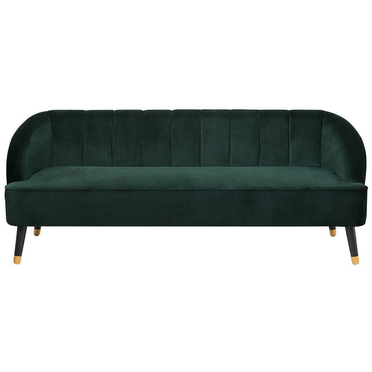 3-SITZER-SOFA Samtstoff Smaragdgrün Alsvag - Hellgrün, Textil (191/73/73cm) - Beliani