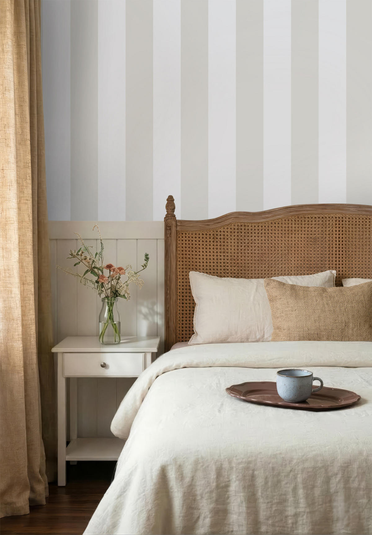 TAPETE Streifen 53 cm x 10.05 m - Beige, Papier (53/1000cm) - Sanders & Sanders