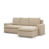 ECKSOFA RECHTS MIT SCHLAFFUNKTION FORESTA, Cord - Beige - Beige, Textil (230/159cm) - Mebligo