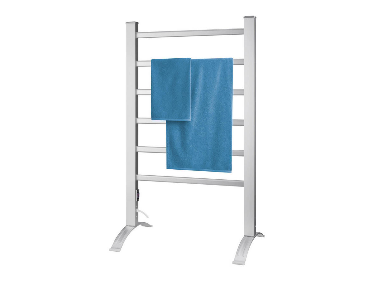 HANDTUCHTROCKNER Silber mit Elektrosystem und Wandhalterung 100 W - Silberfarben, Metall (53/90/36cm) - Purline