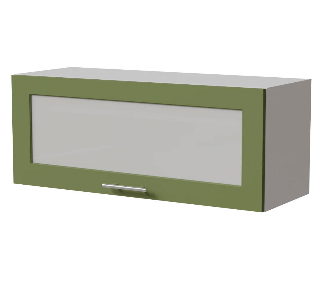 KLAPPHÄNGESCHRANK Brerra W4BS/90 WKF Weiß / RAL 6025 farngrün Matt 90 / 32,5 / 36cm - Weiß/Grün, Holz/Holzwerkstoff (90/36/32.5cm) - Feldmann-Wohnen