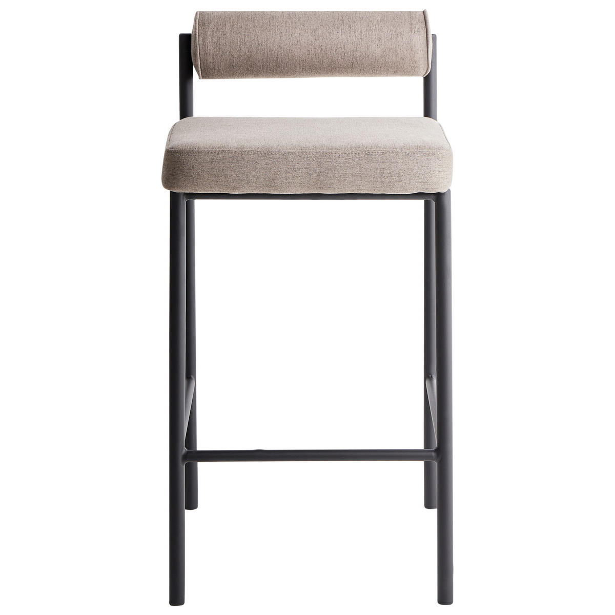 BARSTÜHLE 2er-Set Beige Amaya - Taupe/Schwarz, Textil (42/82/42cm) - Beliani