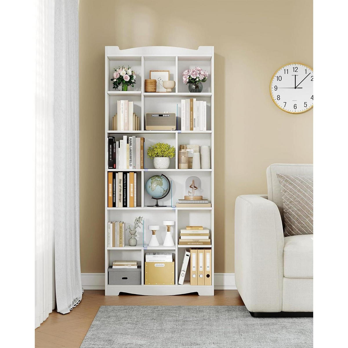BÜCHERREGAL 6-lagig Weiß 77 x 182,5 cm - Weiß, Holzwerkstoff (77/182.5/24cm)