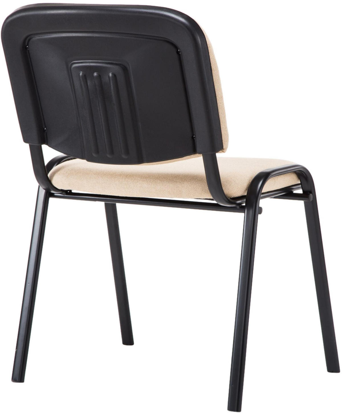 BESUCHERSTUHL Stoff Creme - Creme/Schwarz, Textil/Metall (53/83/53cm) - CLP