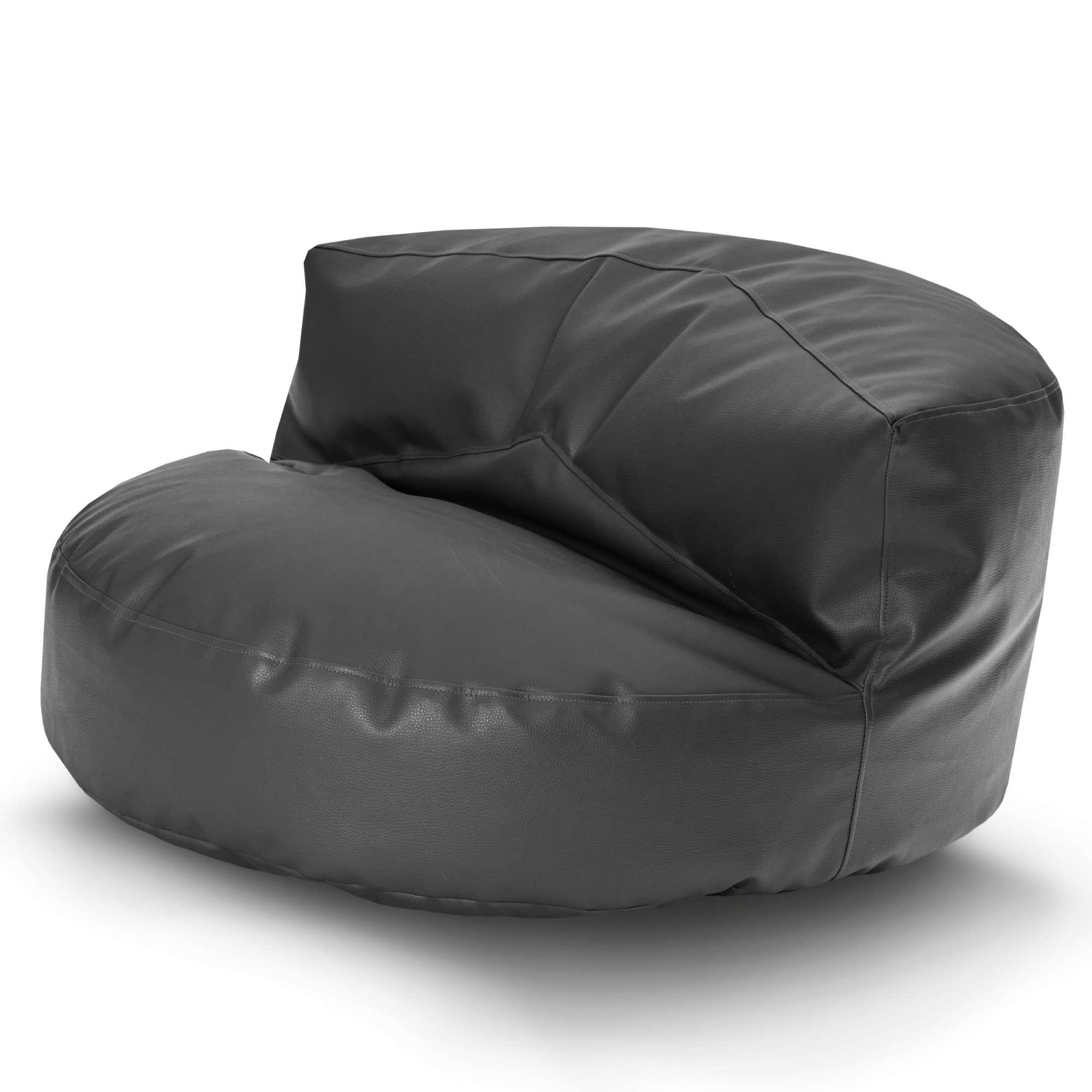 INDOOR LOUNGE SITZSACK Sofa Kunstleder - Dunkelblau, Textil (90/50/50cm) - Green Bean