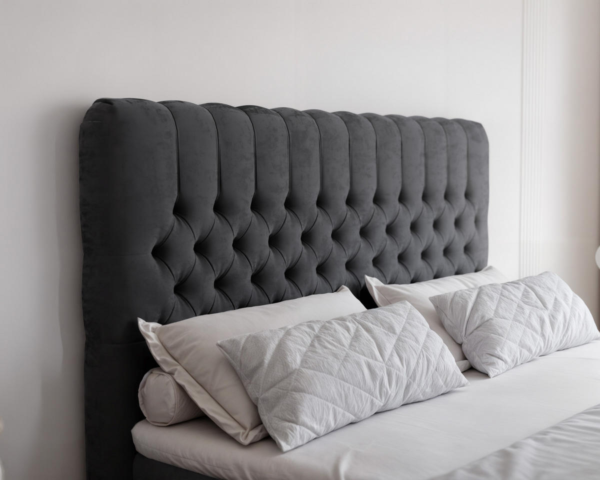 BOXBETT 180x200 cm mit Topper - Anthrazit, Holzwerkstoff/Textil (180/200cm) - Idohome