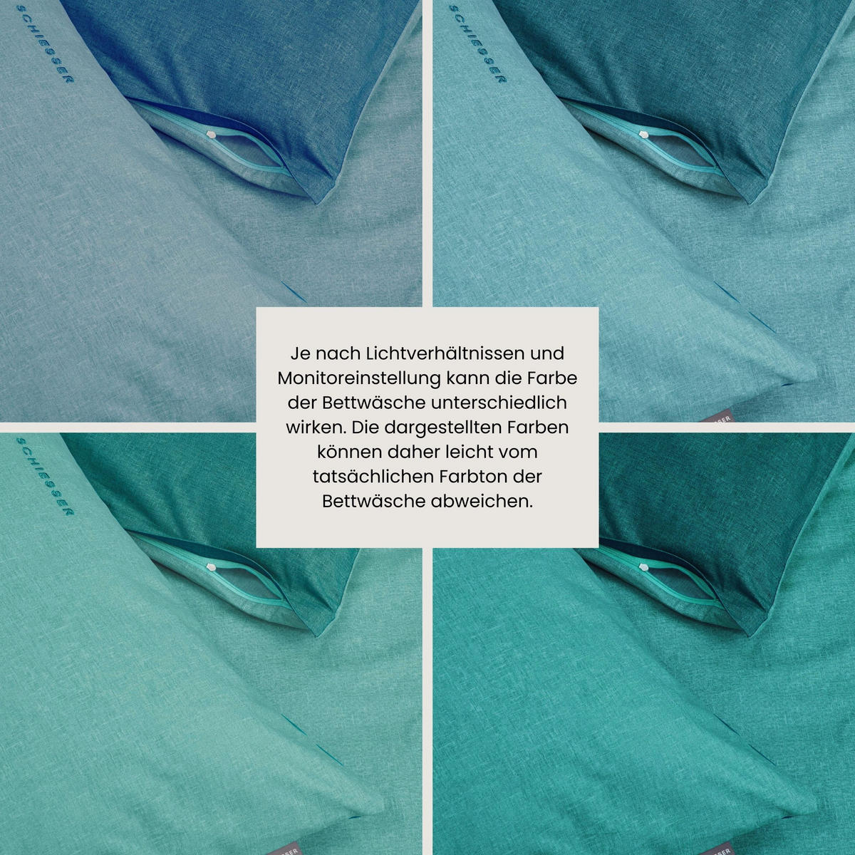 BETTWÄSCHESET Doubleface - Renforcé - 2-teilig - 135 x 200 cm - Türkis - Türkis, Textil (135/200cm) - SCHIESSER