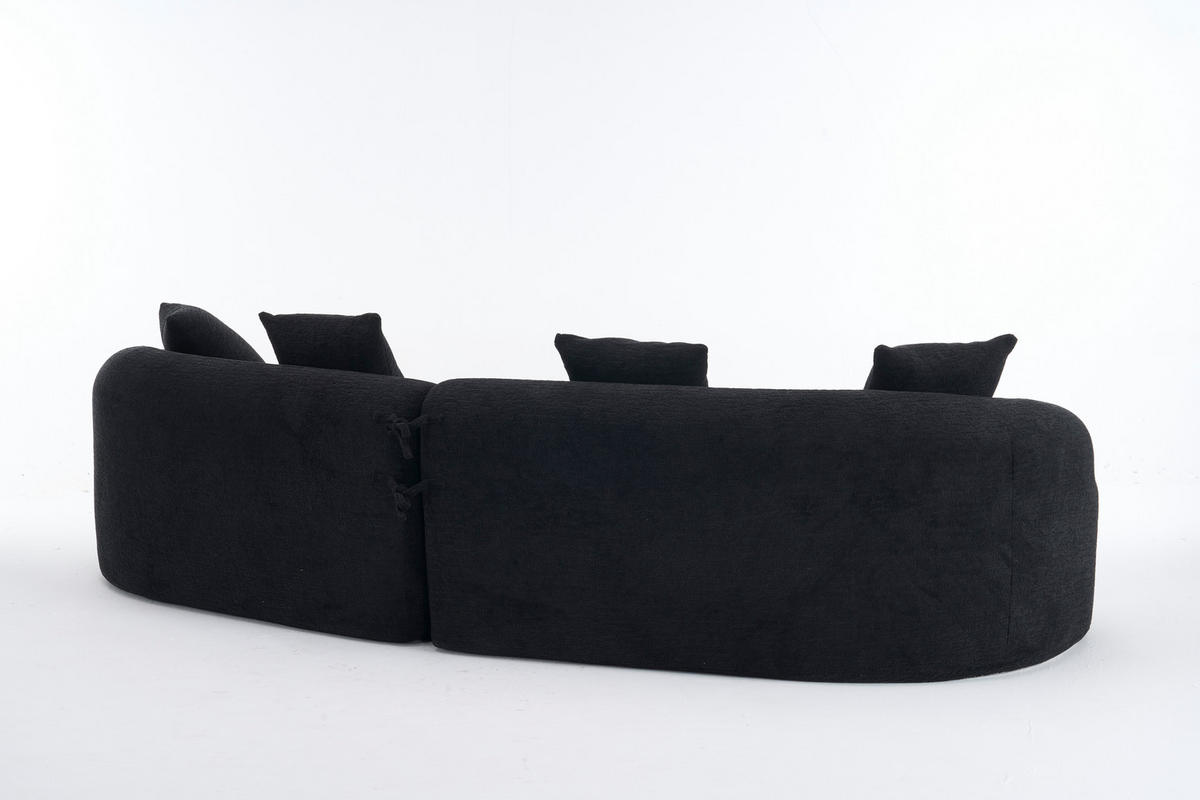 ECKSOFA 275/115/63 cm Schwarz Chenille - Schwarz, Textil (275/115cm) - Oxeza
