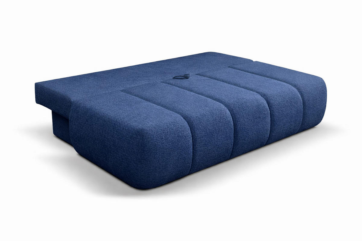 SOFA Mit Schlaffunktion Und Bettkasten, Veloursstoff Monolith, Dunkelblau, PIANO - Dunkelblau, Holz (207/91/103cm) - Kaiser Möbel