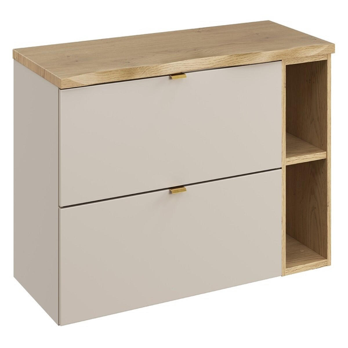 WASCHTISCHUNTERSCHRANK 100 cm 3Teile - Dalia Cashmere D BM359 in Kaschmir/Cremona-Eiche - Kaschmir/Eichefarben, Holz (100/50/48cm)