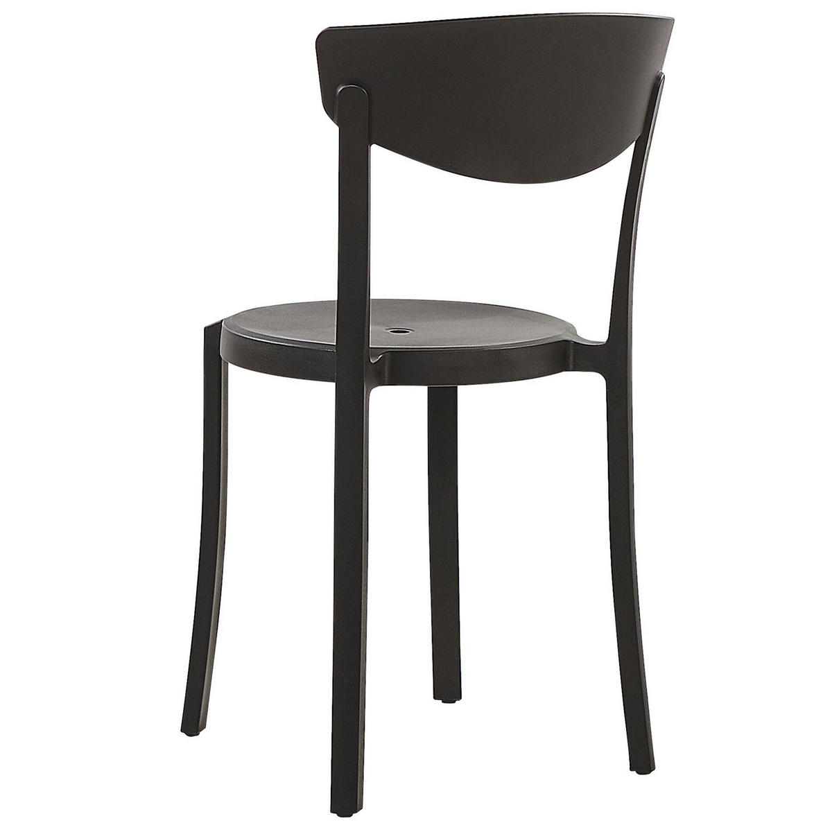 GARTENSTÜHLE 4er-Set Kunststoff schwarz Vieste - Schwarz, Kunststoff (42/80/40cm) - Beliani