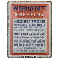 BLECHSCHILD 15/20 cm Werkstattregeln - Multicolor, Metall (15/20/0.5cm) - Nostalgic-Art