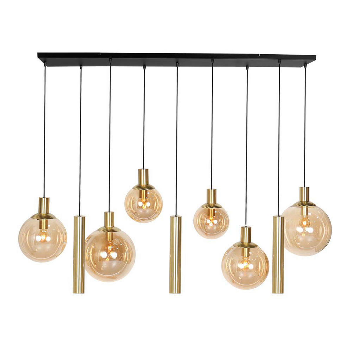 LED HÄNGELEUCHTE Metall Messing Glas - Messingfarben, Glas (140/55/150cm)