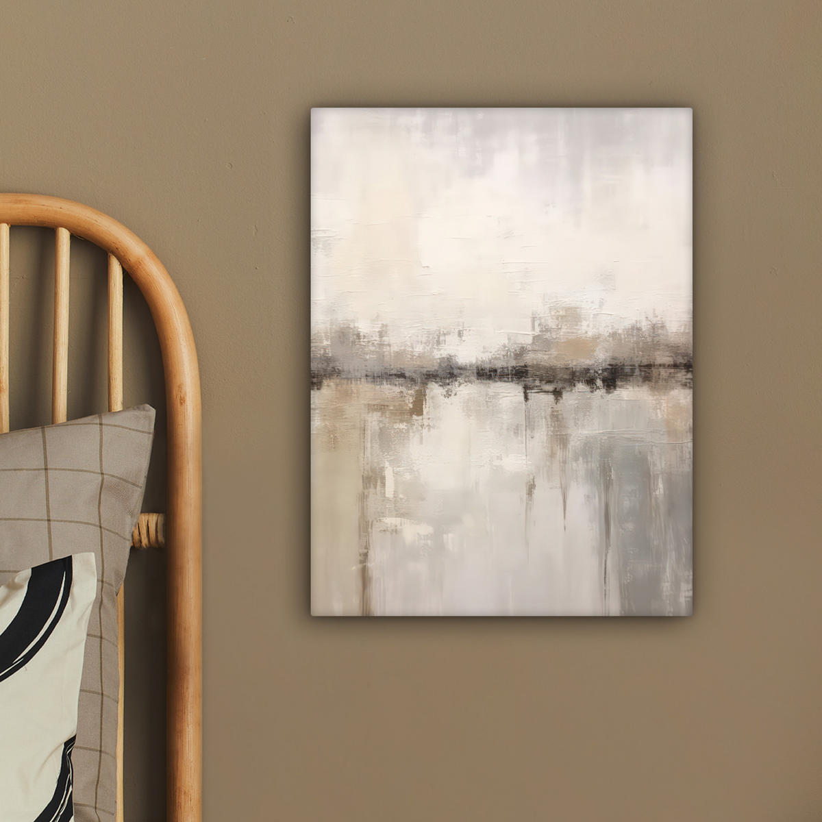 LEINWANDBILD Moderne Kunst - Abstrakt - Beige 30x40 cm - Beige, Textil (30/40cm) - MuchoWow
