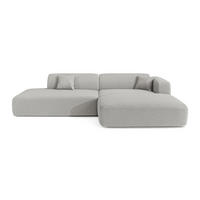 ECKSOFA RECHTS Rastergewebe Hellgrau 310cm - Hellgrau/Grau, Textil (300/96cm) - Sia Home