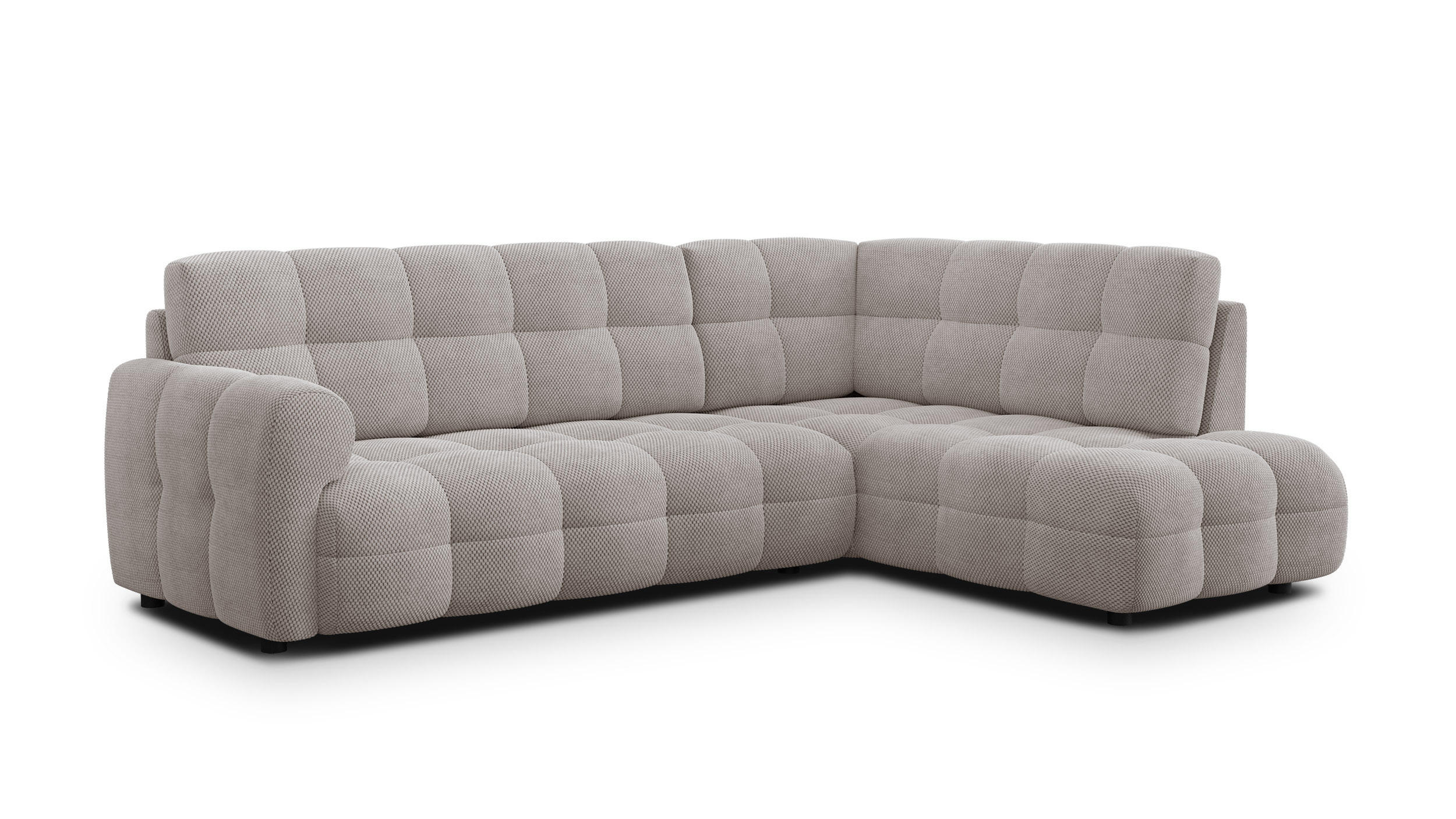 ECKSOFA MELLOW 5-Sitzer, beige - Beige/Schwarz, Holz/Textil (283/191cm) - Courtois Laville